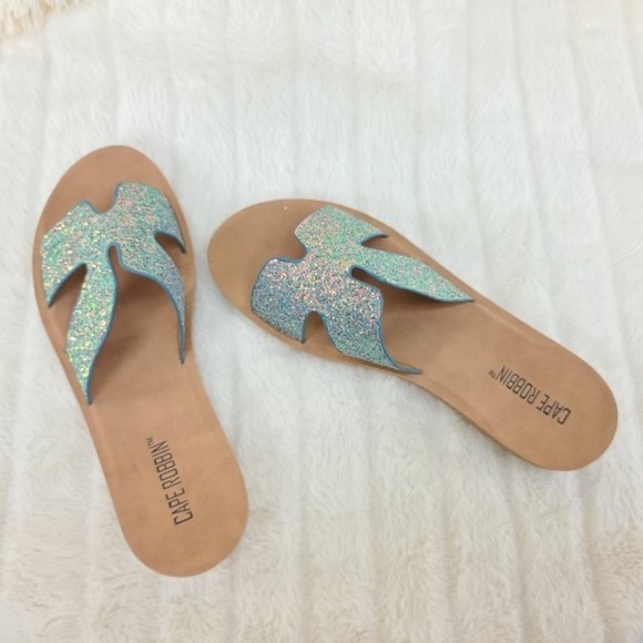 Cape Robbin Blazing Star Aqua & Silver Sandals - Picture 3 of 6